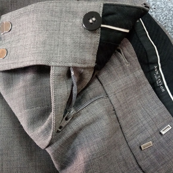 Ann Taylor Wool Tweed Gray Tan Trouser Dress Pants - Picture 8 of 8